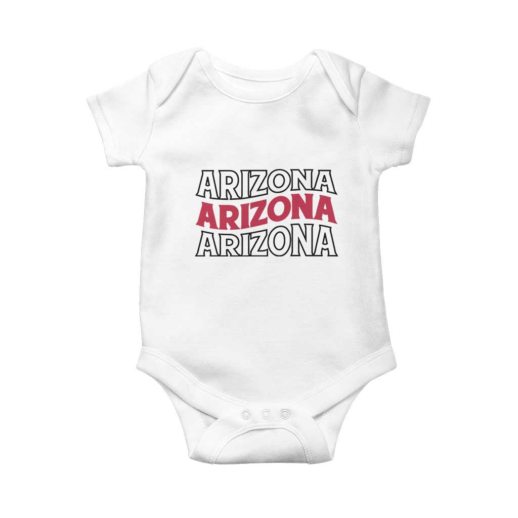 Retro Arizona Lover Baby Onesie Groovy Typography Vintage 70s State TS12 White Print Your Wear