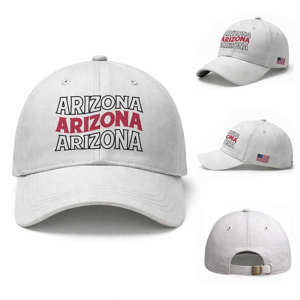 Retro Arizona Lover Baseball Cap Groovy Typography Vintage 70s State TS12 Baseball Cap Universal Fit White Print Your Wear