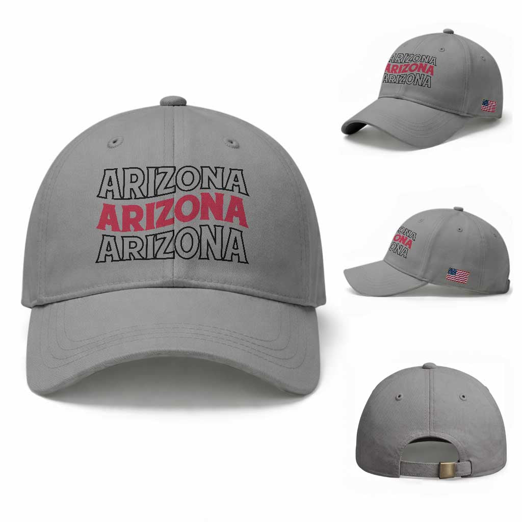 Retro Arizona Lover Baseball Cap Groovy Typography Vintage 70s State TS12 Baseball Cap Universal Fit Sport Gray Print Your Wear