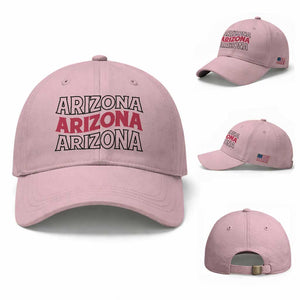 Retro Arizona Lover Baseball Cap Groovy Typography Vintage 70s State TS12 Baseball Cap Universal Fit Light Pink Print Your Wear