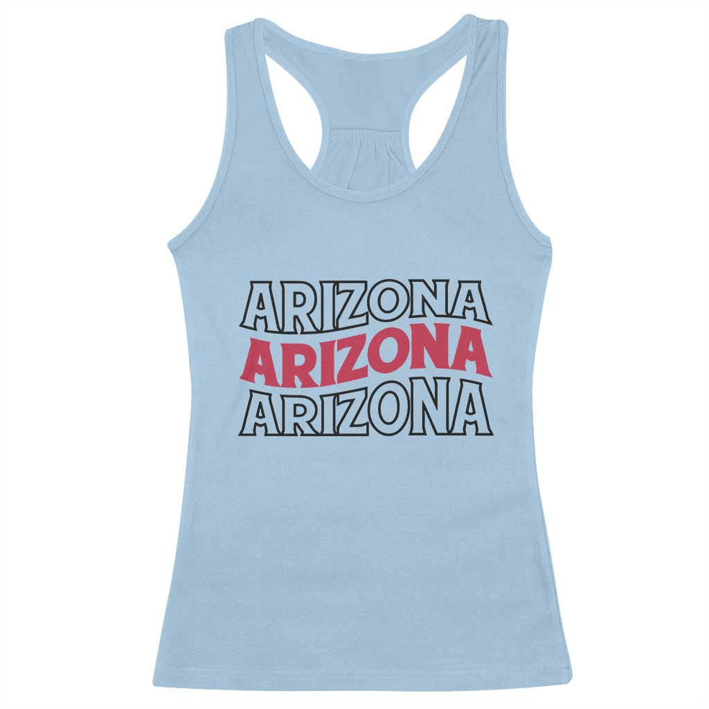 Retro Arizona Lover Racerback Tank Top Groovy Typography Vintage 70s State TS12 Light Blue Print Your Wear