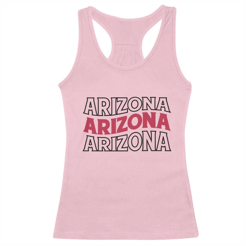Retro Arizona Lover Racerback Tank Top Groovy Typography Vintage 70s State TS12 Light Pink Print Your Wear
