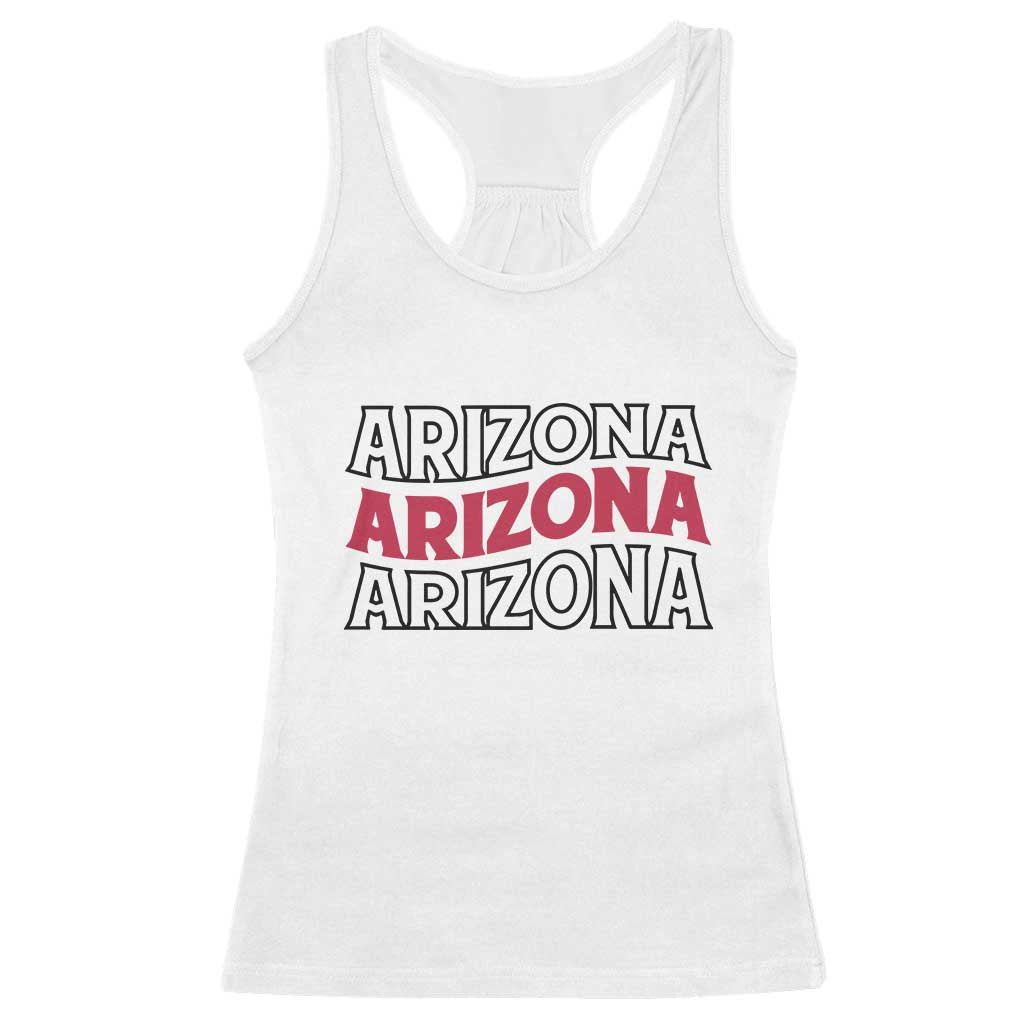 Retro Arizona Lover Racerback Tank Top Groovy Typography Vintage 70s State TS12 White Print Your Wear