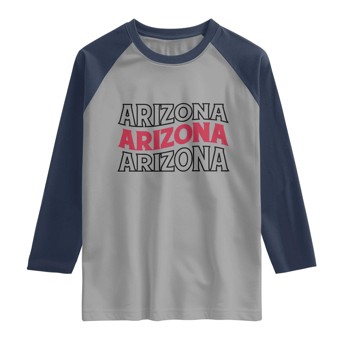 Retro Arizona Lover Raglan Shirt Groovy Typography Vintage 70s State TS12 Sport Gray Navy Print Your Wear