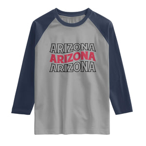 Retro Arizona Lover Raglan Shirt Groovy Typography Vintage 70s State TS12 Sport Gray Navy Print Your Wear