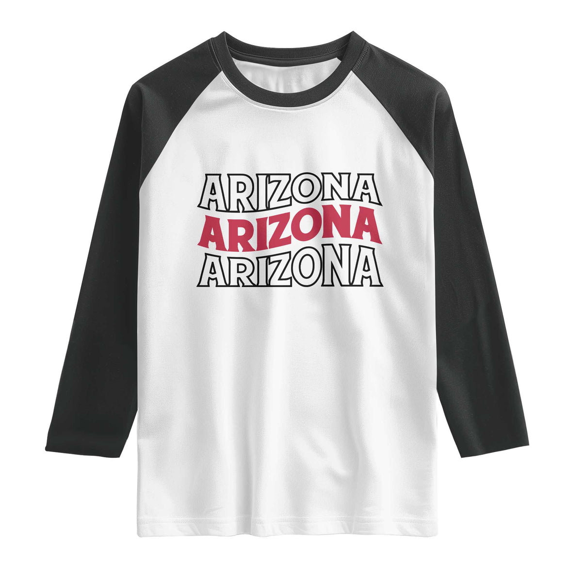 Retro Arizona Lover Raglan Shirt Groovy Typography Vintage 70s State TS12 White Black Print Your Wear
