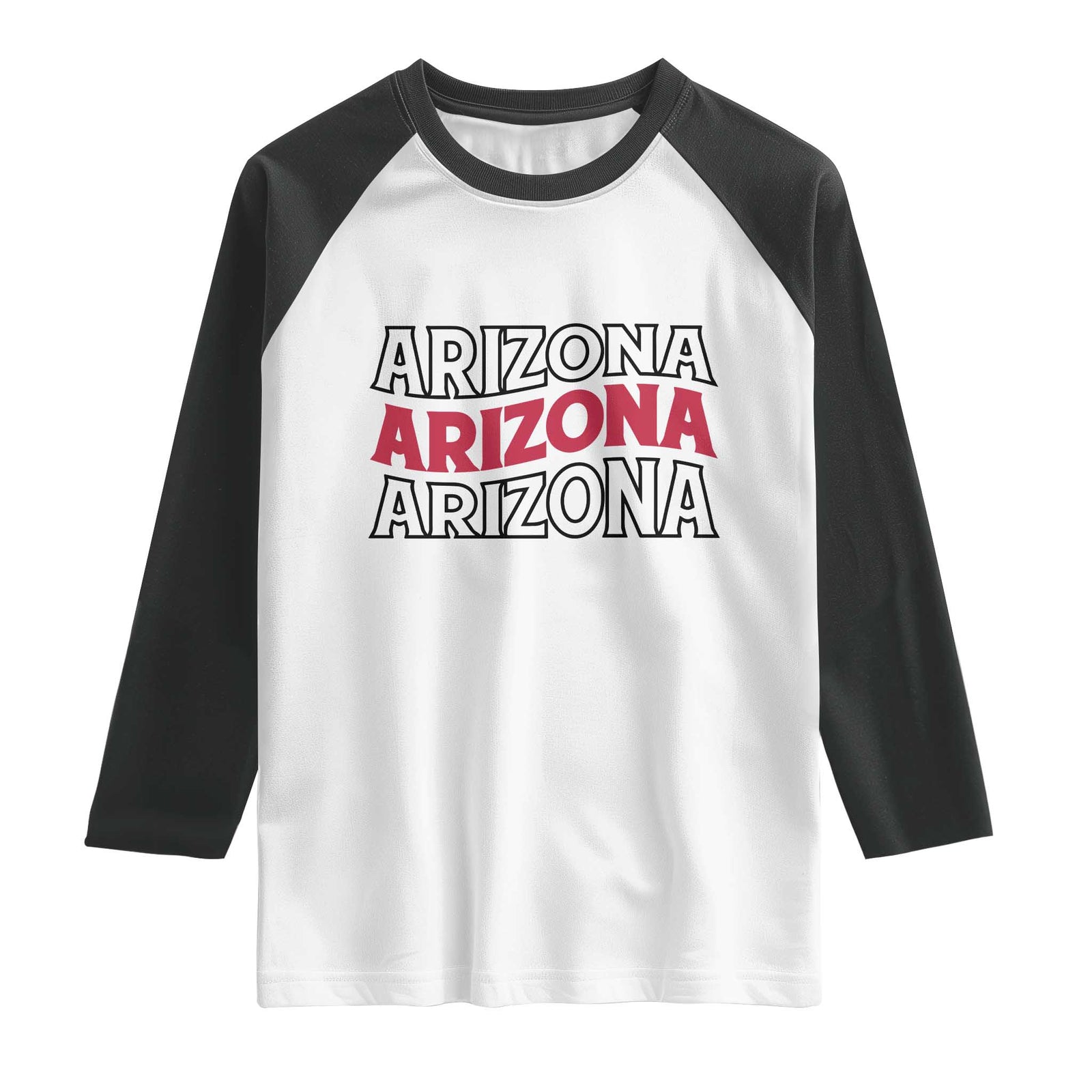 Retro Arizona Lover Raglan Shirt Groovy Typography Vintage 70s State TS12 White Black Print Your Wear