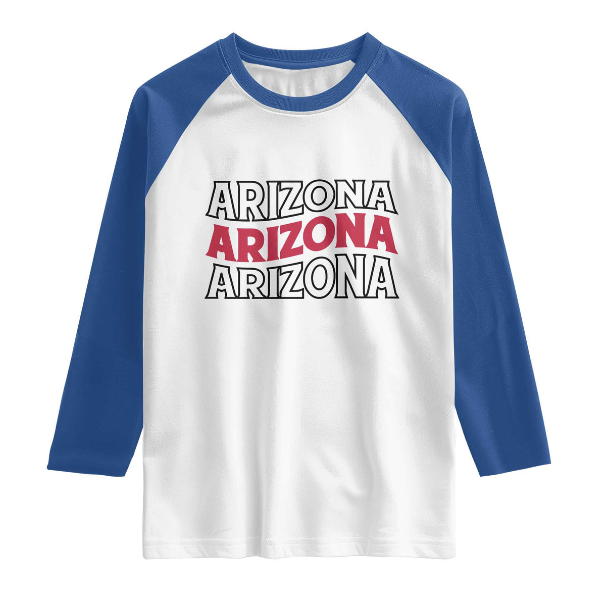 Retro Arizona Lover Raglan Shirt Groovy Typography Vintage 70s State TS12 White Royal Print Your Wear
