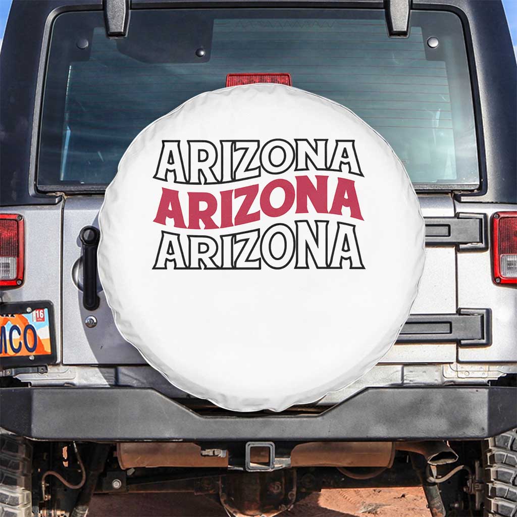 Retro Arizona Lover Spare Tire Cover Groovy Typography Vintage 70s State TS12 No hole White Print Your Wear