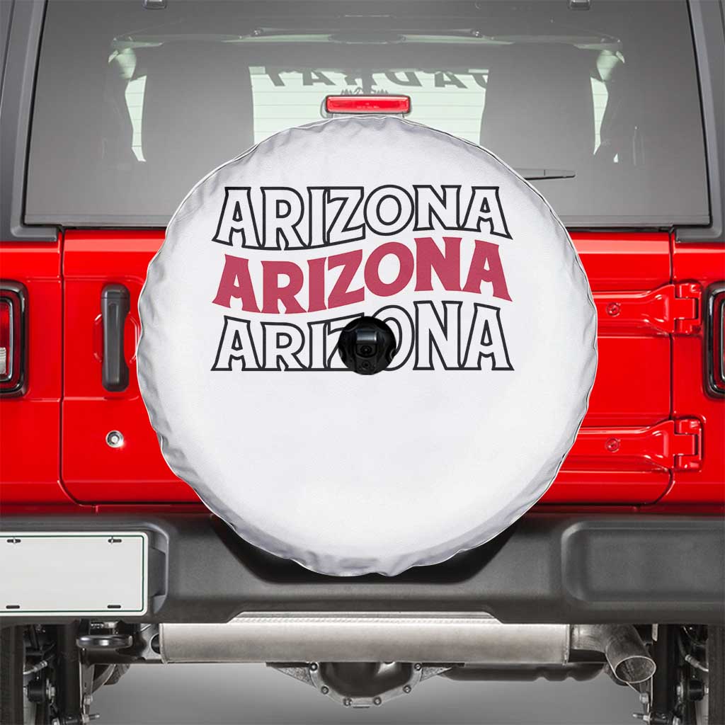 Retro Arizona Lover Spare Tire Cover Groovy Typography Vintage 70s State TS12 White Print Your Wear