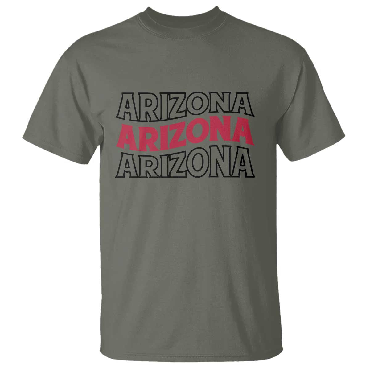 Retro Arizona Lover T Shirt Groovy Typography Vintage 70s State TS12 Military Green Print Your Wear