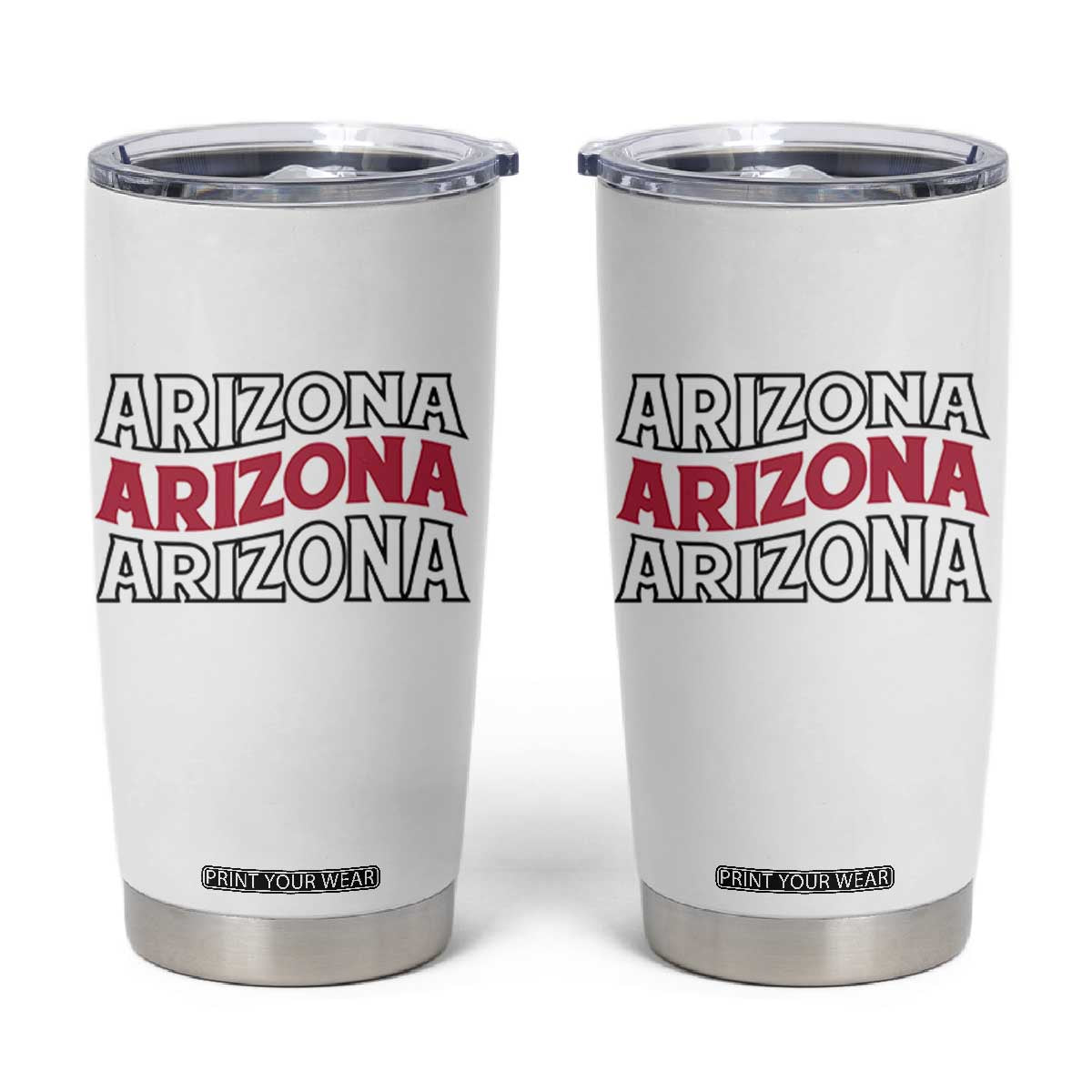 Retro Arizona Lover Tumbler Cup Groovy Typography Vintage 70s State TS12 White Print Your Wear