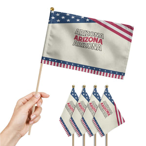 Retro Arizona Lover Patriotic Handheld Flag Groovy Typography Vintage 70s State TS12 Print Your Wear
