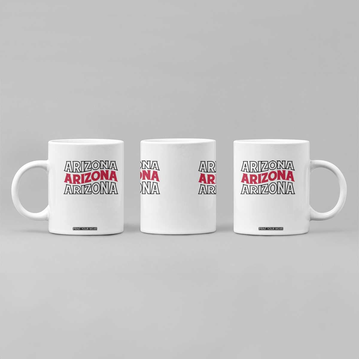 Retro Arizona Lover Coffee Mug Groovy Typography Vintage 70s State TS12 Print Your Wear