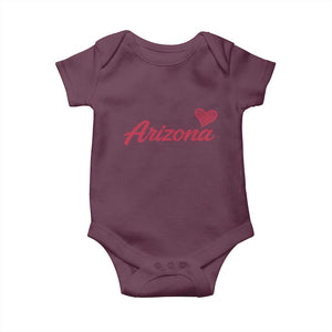 Arizona State Pride Baby Onesie Clean Word Art Minimalist Graphic TS12 Maroon Print Your Wear