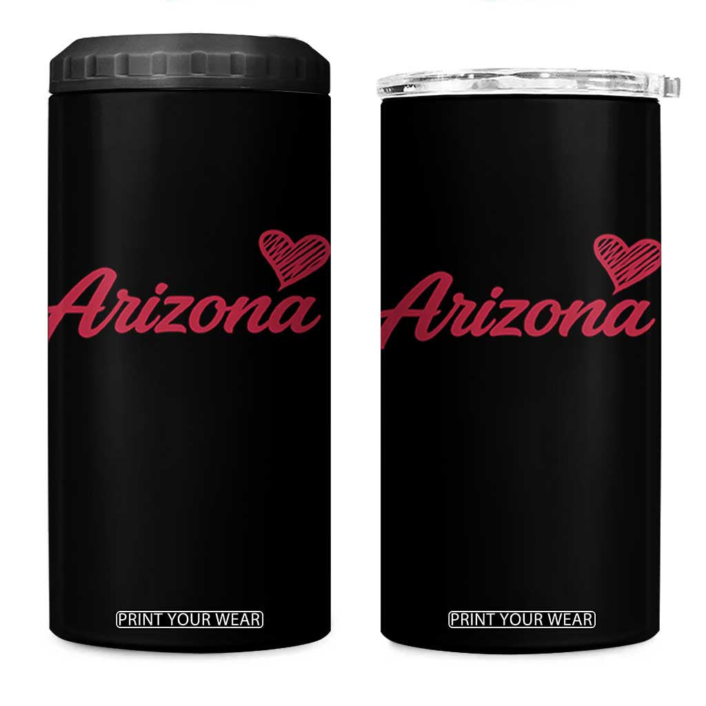 Arizona State Pride 4 in 1 Can Cooler Tumbler Clean Word Art Minimalist Graphic TS12 One Size: 16 oz Black Print Your Wear