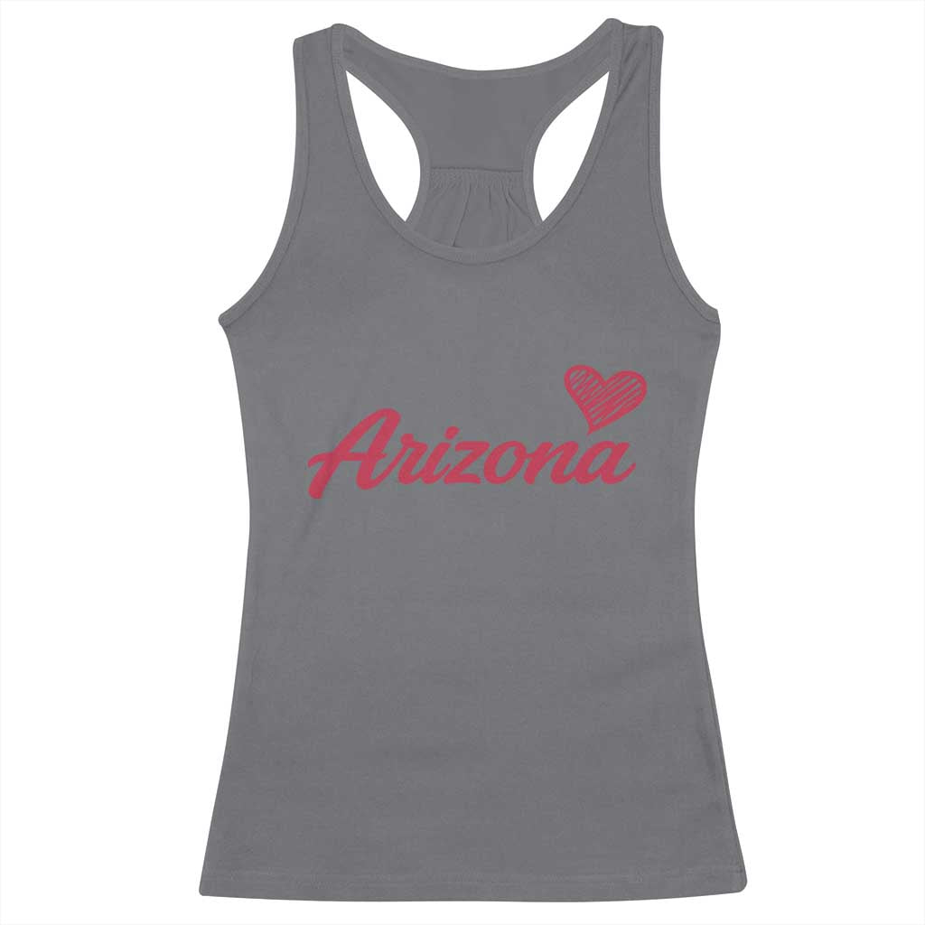 Arizona State Pride Racerback Tank Top Clean Word Art Minimalist Graphic TS12 Charcoal Print Your Wear