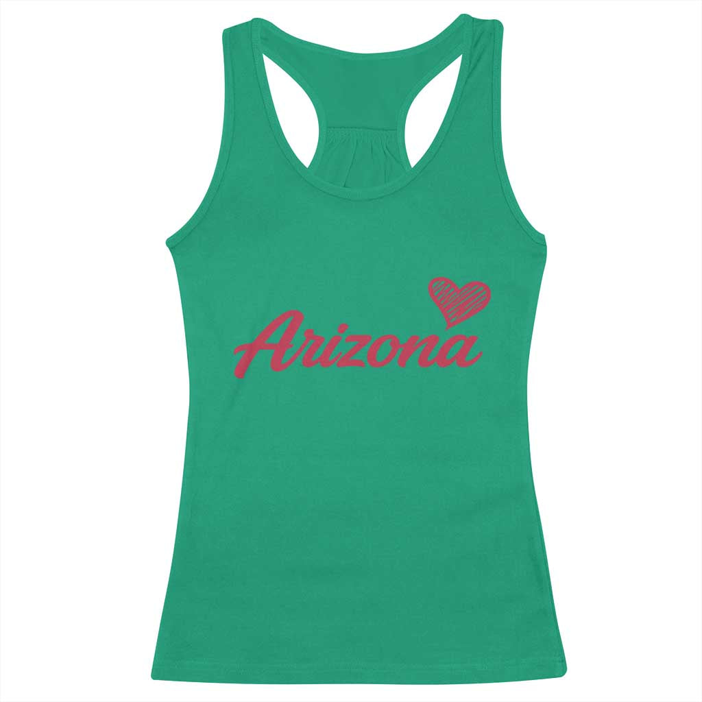 Arizona State Pride Racerback Tank Top Clean Word Art Minimalist Graphic TS12 Irish Green Print Your Wear