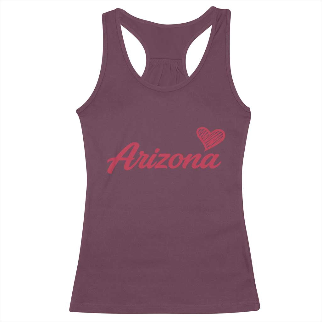 Arizona State Pride Racerback Tank Top Clean Word Art Minimalist Graphic TS12 Maroon Print Your Wear