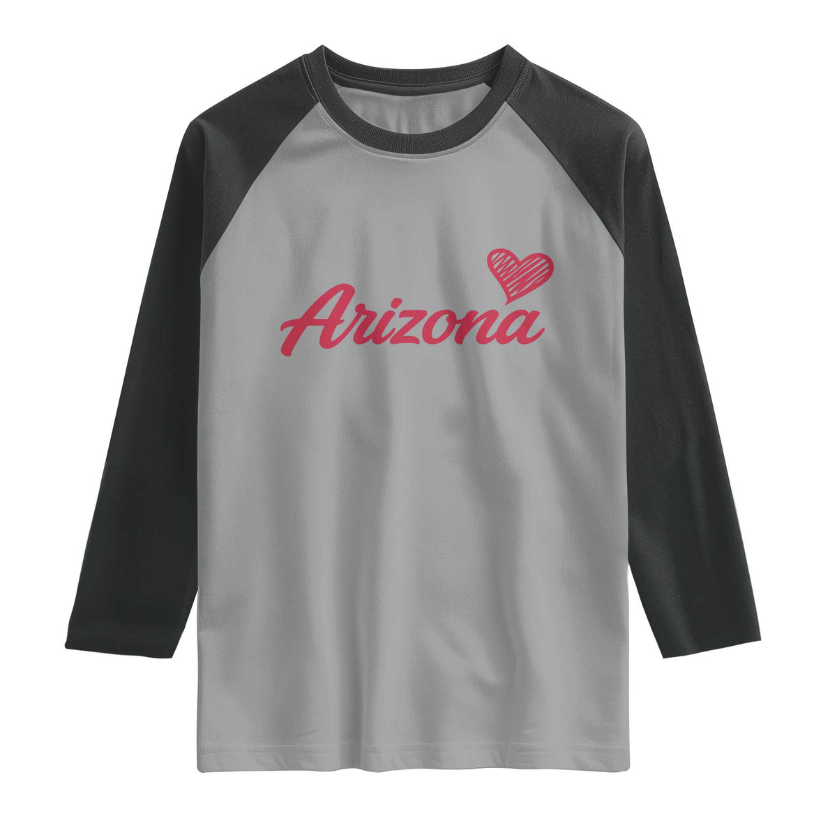 Arizona State Pride Raglan Shirt Clean Word Art Minimalist Graphic TS12 Sport Gray Black Print Your Wear