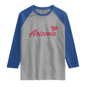 Arizona State Pride Raglan Shirt Clean Word Art Minimalist Graphic TS12 Sport Gray Royal Print Your Wear