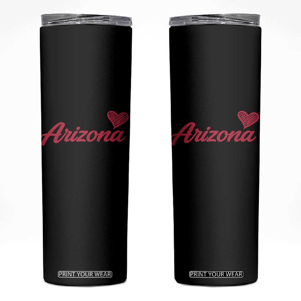 Arizona State Pride Skinny Tumbler Clean Word Art Minimalist Graphic TS12 Black Print Your Wear