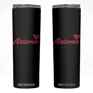 Arizona State Pride Skinny Tumbler Clean Word Art Minimalist Graphic TS12 Black Print Your Wear