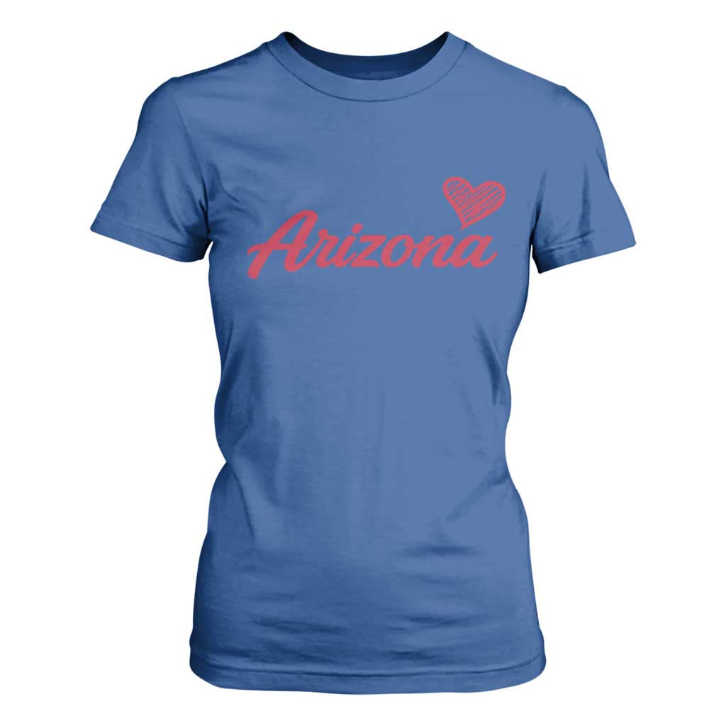 Arizona State Pride T Shirt For Women Clean Word Art Minimalist Graphic TS12 Royal Blue Print Your Wear