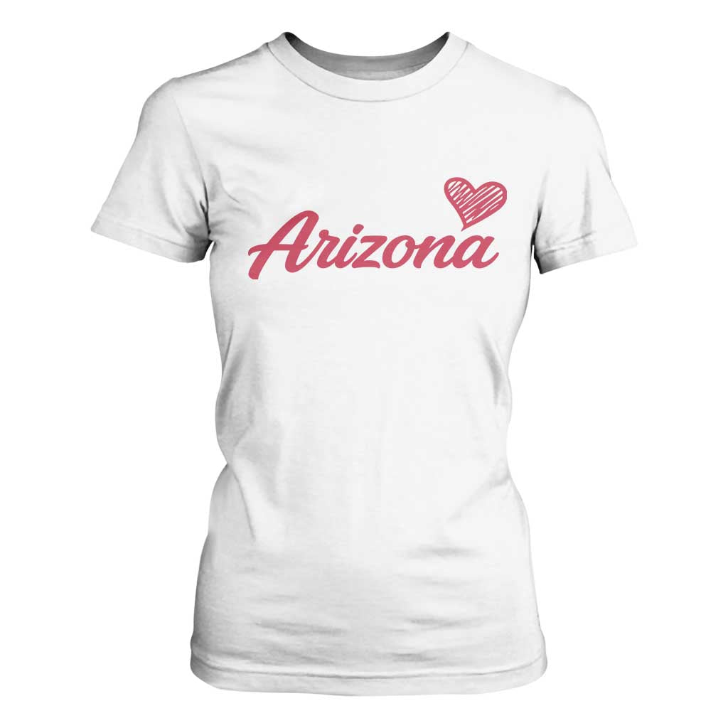 Arizona State Pride T Shirt For Women Clean Word Art Minimalist Graphic TS12 White Print Your Wear