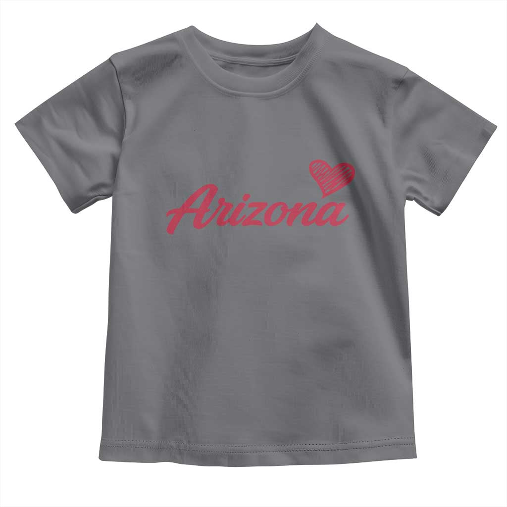 Arizona State Pride Toddler T Shirt Clean Word Art Minimalist Graphic TS12 Charcoal Print Your Wear