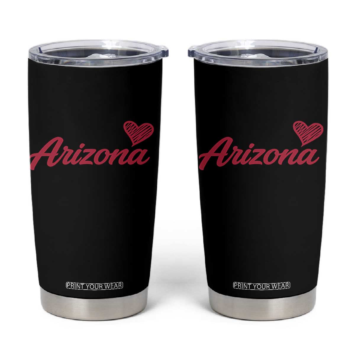 Arizona State Pride Tumbler Cup Clean Word Art Minimalist Graphic TS12 Black Print Your Wear