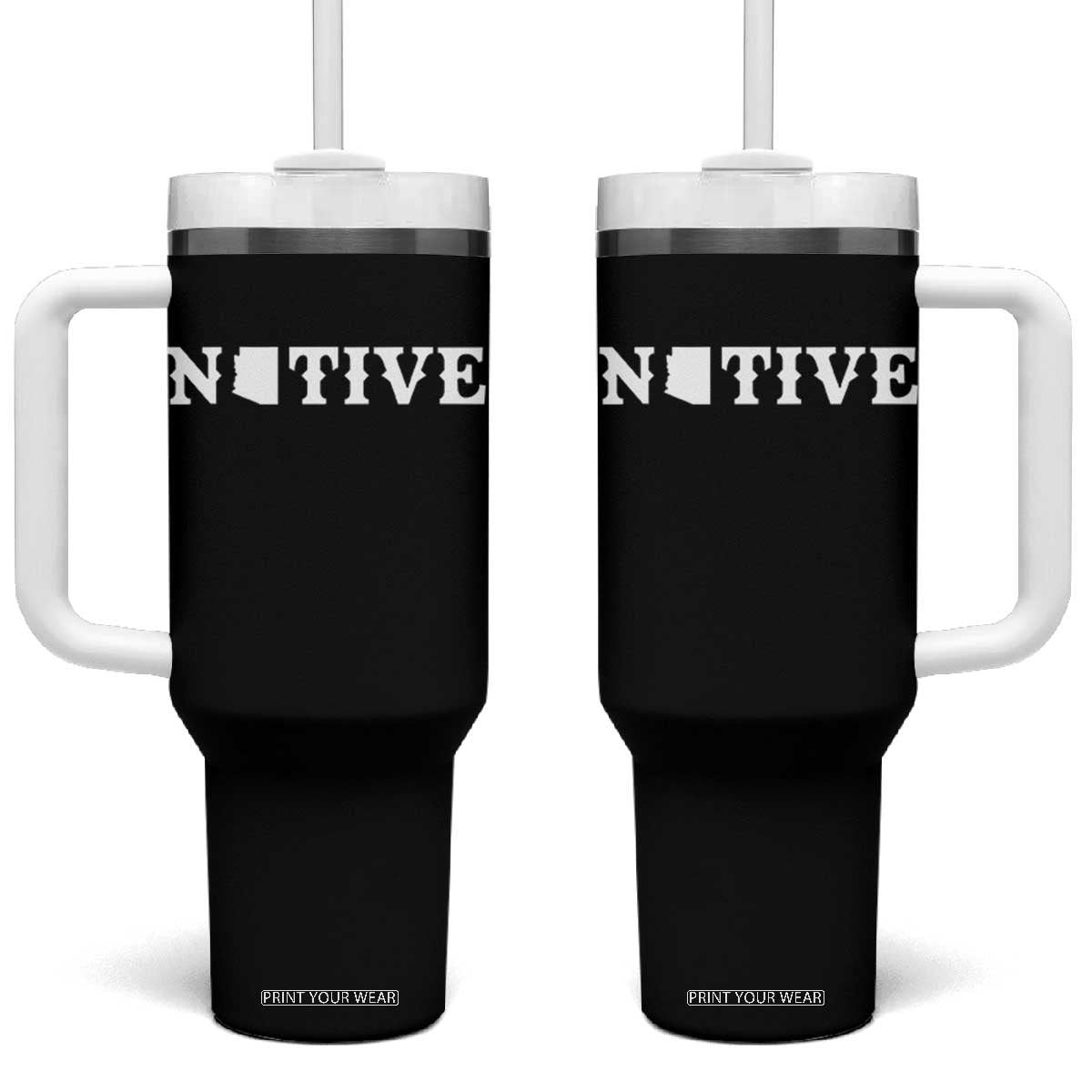 Local Arizona Native Tumbler With Handle AZ State Map Pride Gift TS12 One Size: 40 oz Black Print Your Wear