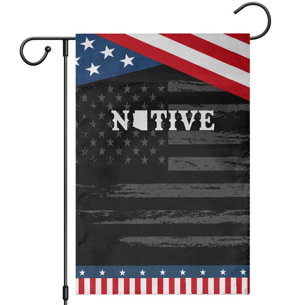 Local Arizona Native Garden Flag AZ State Map Pride Gift TS12 Distressed Black Blue Print Your Wear