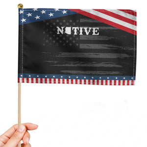 Local Arizona Native Patriotic Handheld Flag AZ State Map Pride Gift TS12 Distressed 8.2" × 5.5" Black Blue Print Your Wear