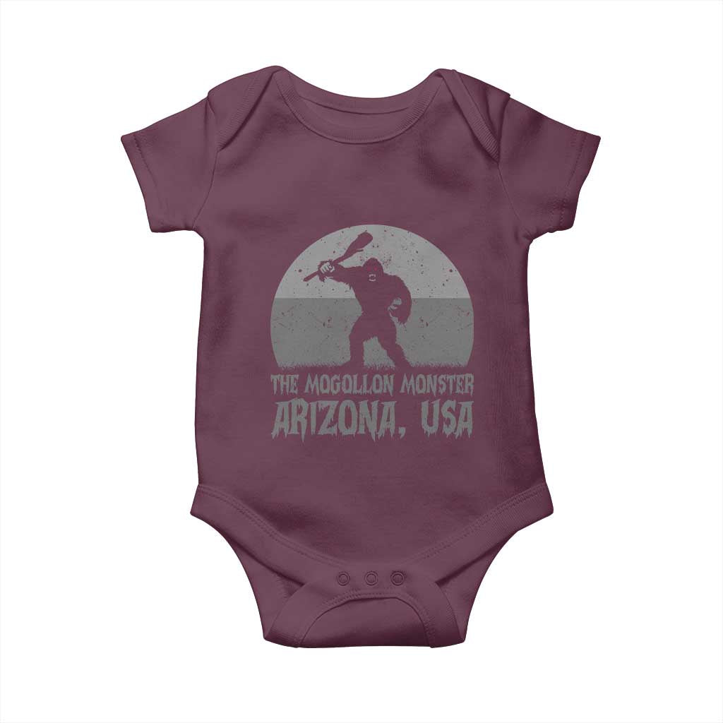 The Mogollon Monster Arizona Bigfoot Baby Onesie Vintage Cryptid Folklore TS12 Maroon Print Your Wear