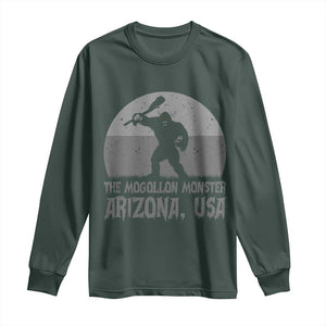 The Mogollon Monster Arizona Bigfoot Long Sleeve Shirt Vintage Cryptid Folklore TS12 Dark Forest Green Print Your Wear