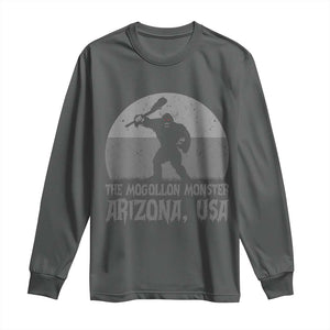The Mogollon Monster Arizona Bigfoot Long Sleeve Shirt Vintage Cryptid Folklore TS12 Dark Heather Print Your Wear