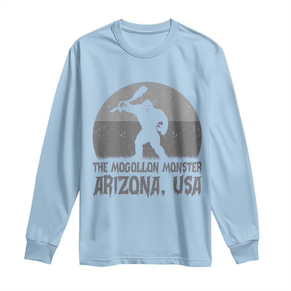 The Mogollon Monster Arizona Bigfoot Long Sleeve Shirt Vintage Cryptid Folklore TS12 Light Blue Print Your Wear