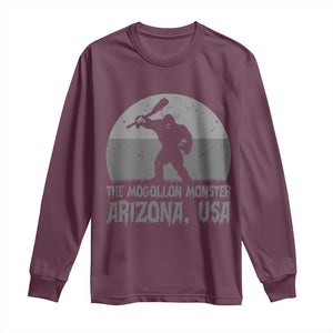 The Mogollon Monster Arizona Bigfoot Long Sleeve Shirt Vintage Cryptid Folklore TS12 Maroon Print Your Wear