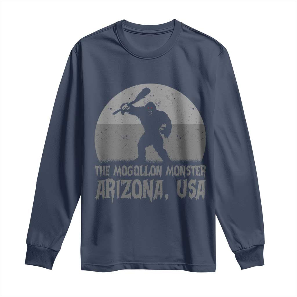 The Mogollon Monster Arizona Bigfoot Long Sleeve Shirt Vintage Cryptid Folklore TS12 Navy Print Your Wear