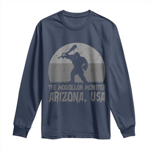 The Mogollon Monster Arizona Bigfoot Long Sleeve Shirt Vintage Cryptid Folklore TS12 Navy Print Your Wear