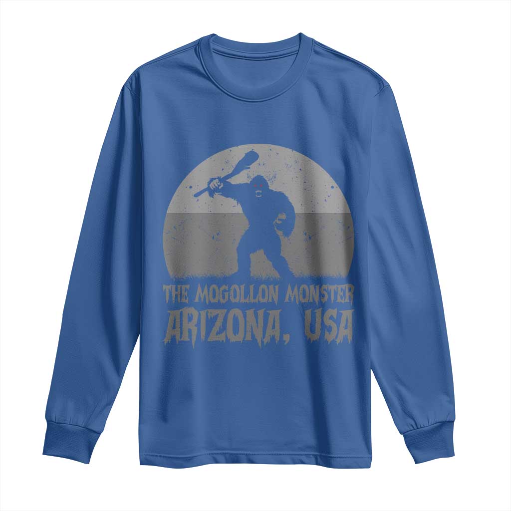 The Mogollon Monster Arizona Bigfoot Long Sleeve Shirt Vintage Cryptid Folklore TS12 Royal Blue Print Your Wear