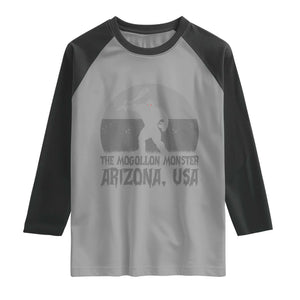 The Mogollon Monster Arizona Bigfoot Raglan Shirt Vintage Cryptid Folklore TS12 Sport Gray Black Print Your Wear