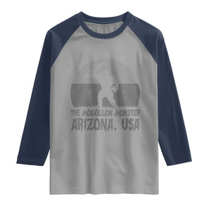 The Mogollon Monster Arizona Bigfoot Raglan Shirt Vintage Cryptid Folklore TS12 Sport Gray Navy Print Your Wear