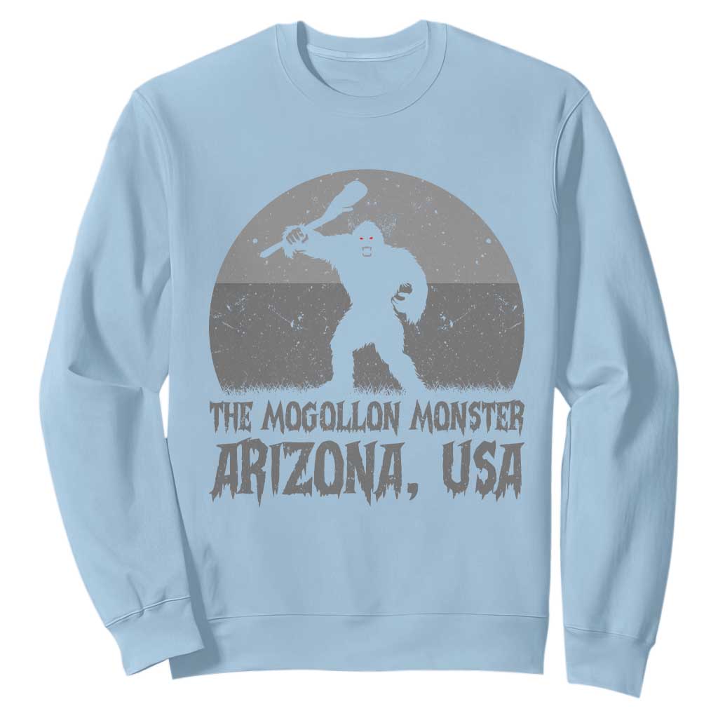 The Mogollon Monster Arizona Bigfoot Sweatshirt Vintage Cryptid Folklore TS12 Light Blue Print Your Wear