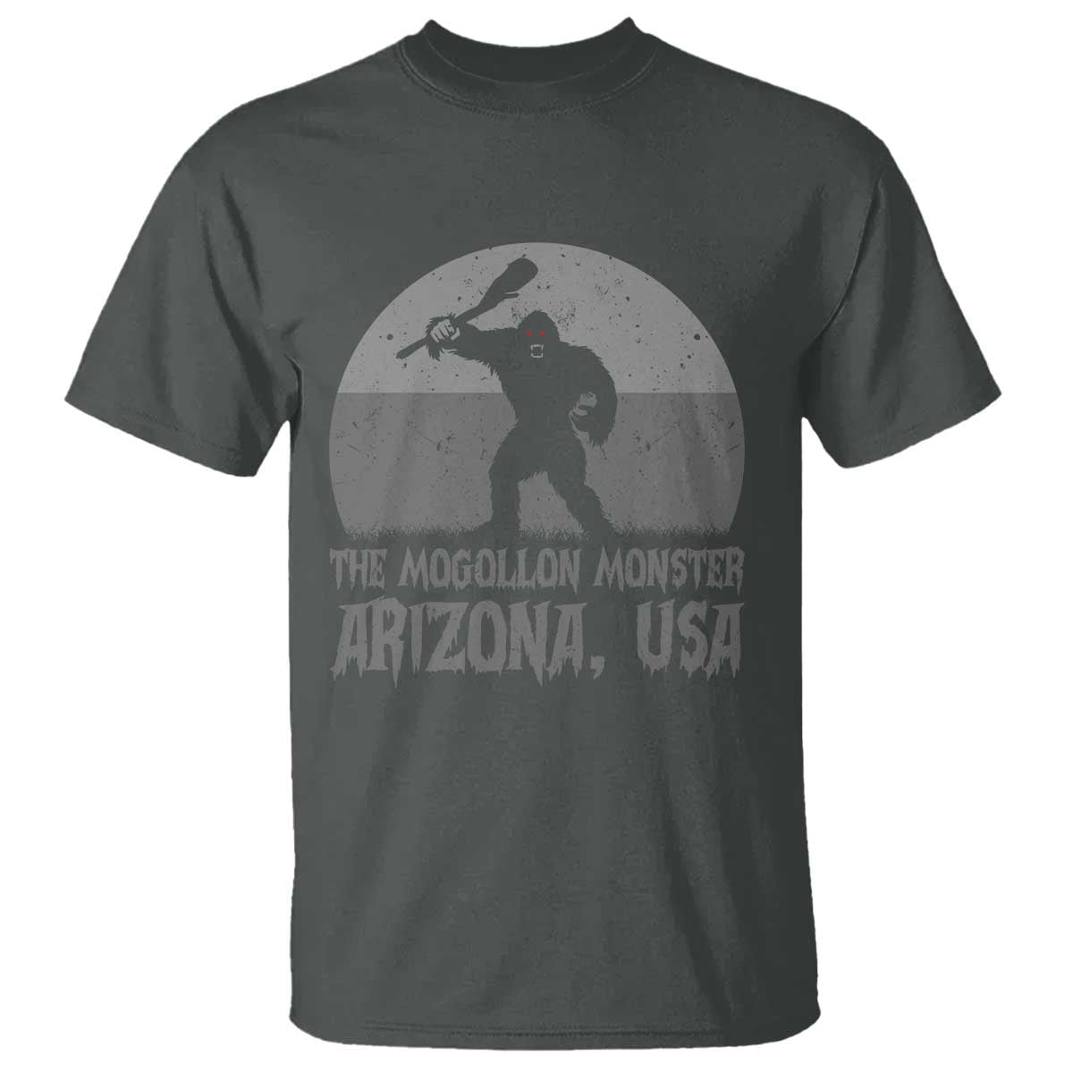The Mogollon Monster Arizona Bigfoot T Shirt Vintage Cryptid Folklore TS12 Dark Heather Print Your Wear