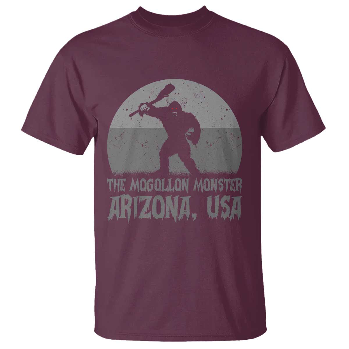 The Mogollon Monster Arizona Bigfoot T Shirt Vintage Cryptid Folklore TS12 Maroon Print Your Wear