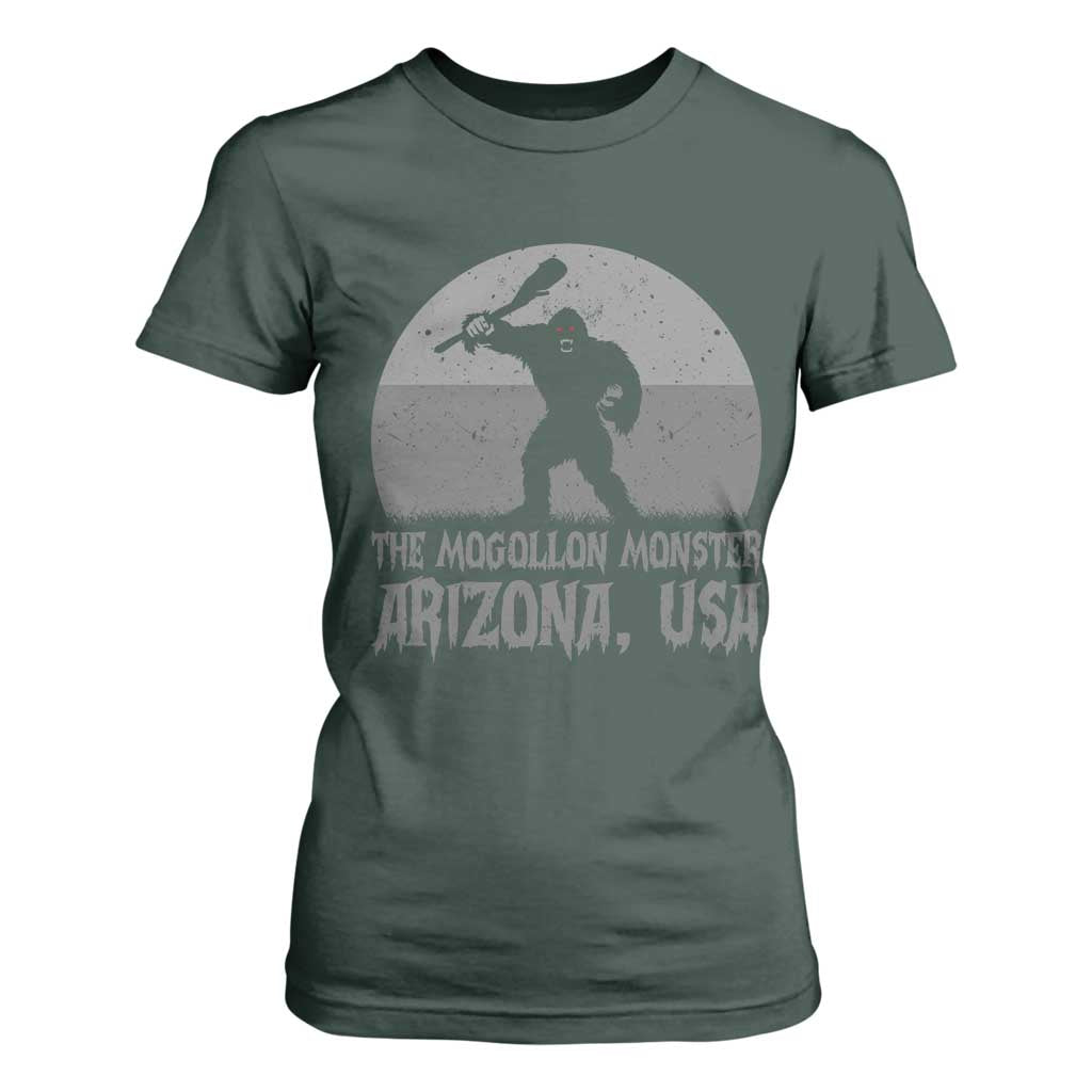 The Mogollon Monster Arizona Bigfoot T Shirt For Women Vintage Cryptid Folklore TS12 Dark Forest Green Print Your Wear
