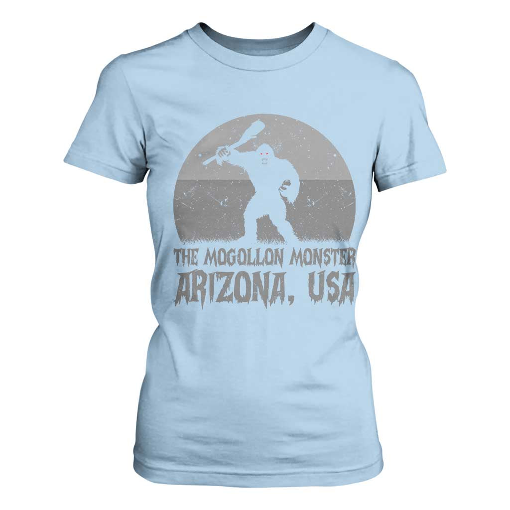 The Mogollon Monster Arizona Bigfoot T Shirt For Women Vintage Cryptid Folklore TS12 Light Blue Print Your Wear