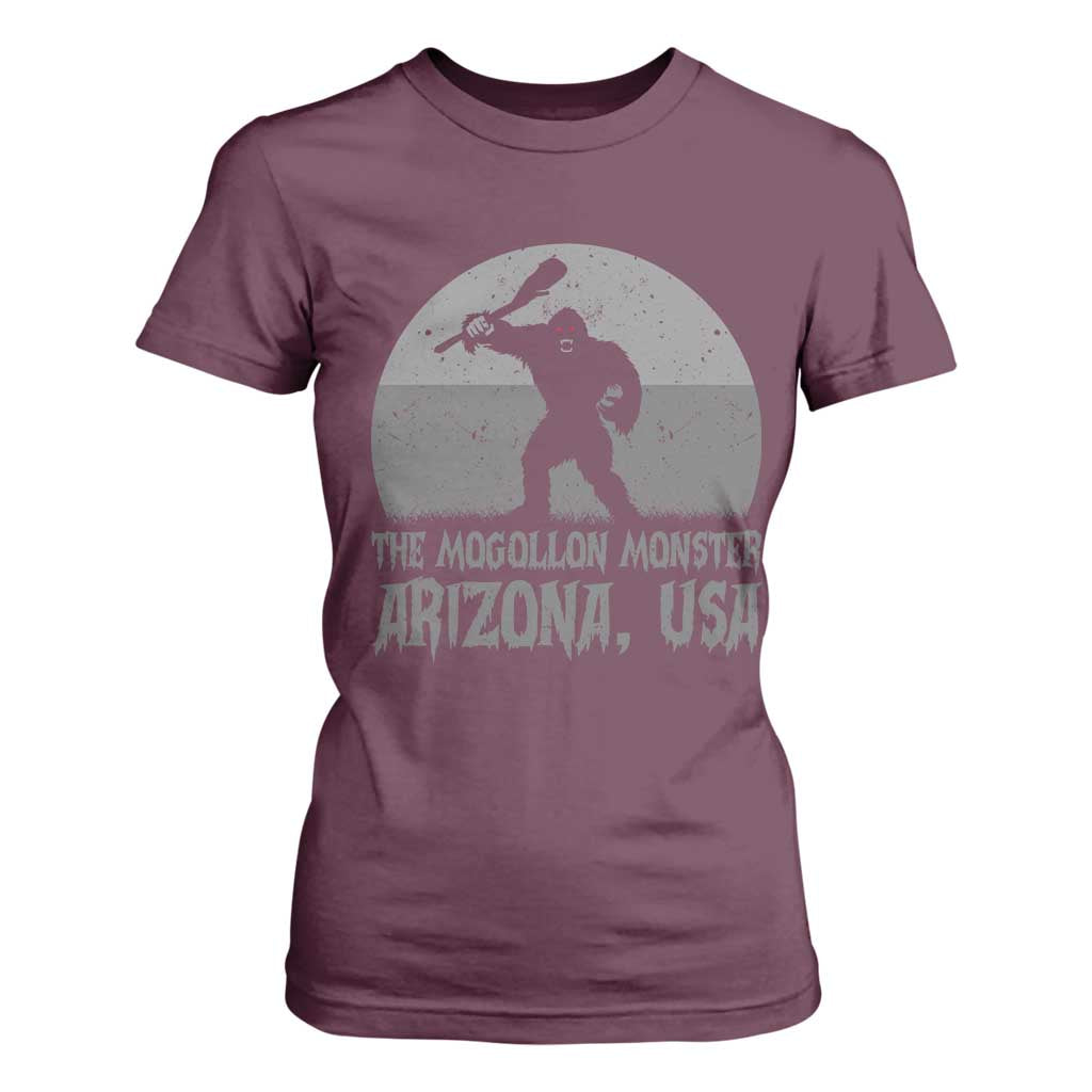 The Mogollon Monster Arizona Bigfoot T Shirt For Women Vintage Cryptid Folklore TS12 Maroon Print Your Wear